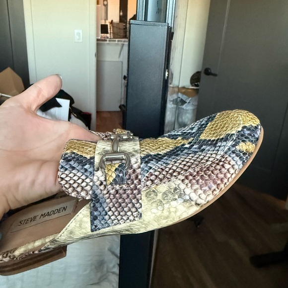 Shoes - Steve Madden Snakeskin Pattern Loafers with Metal Bit